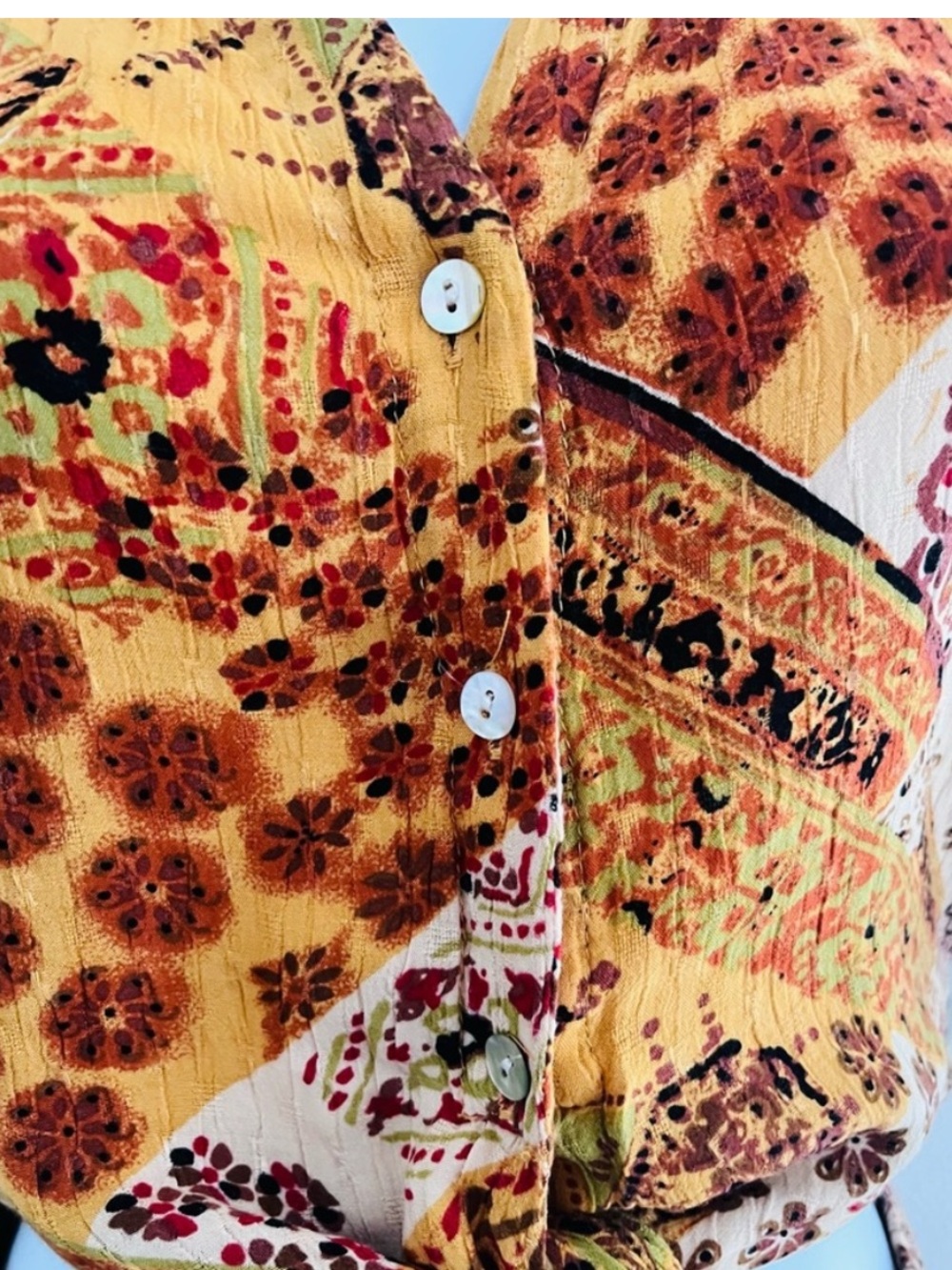 Christian Siriano NY Mustard Patchwork Print Crop Top & Jogger Set S - Picture 7 of 14